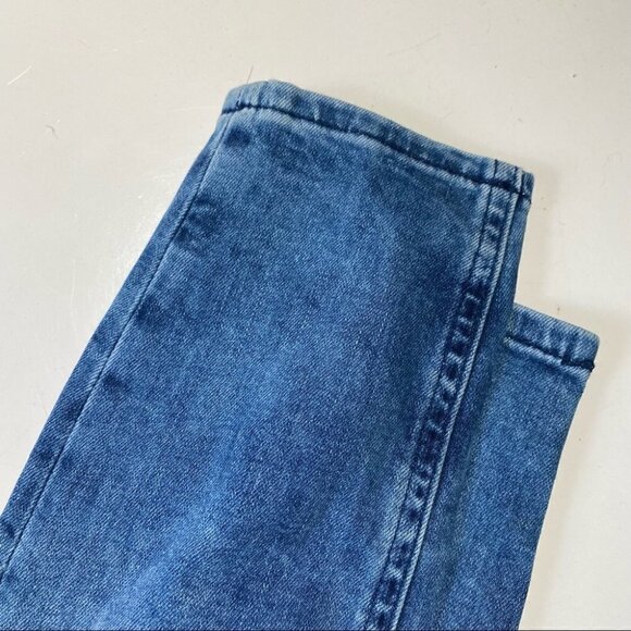 Free People Distressed Blue Denim Skinny Jeans SHORT Size 27 - Picture 4 of 6